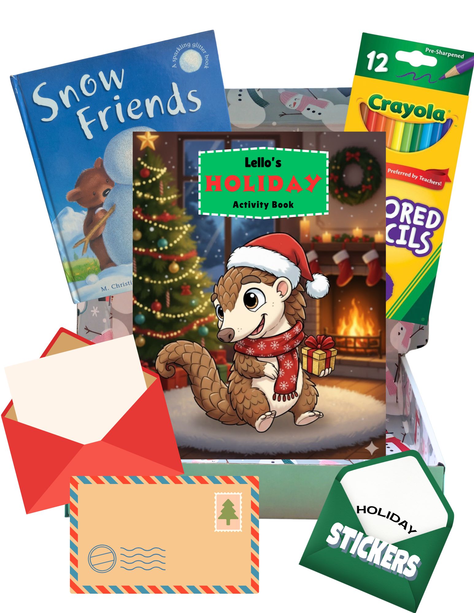 Holiday Box Activity Book and Colored Pencils